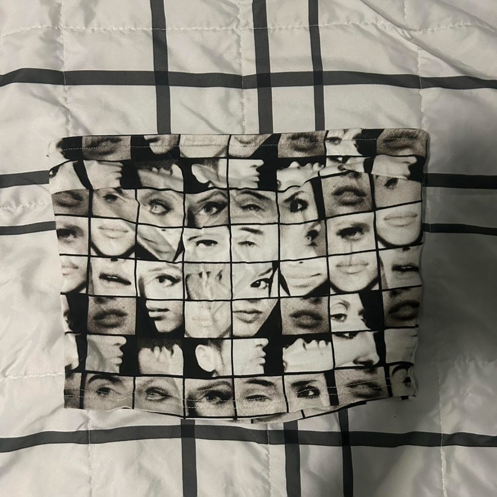 Edikted Black and White Graphic Tube Top
